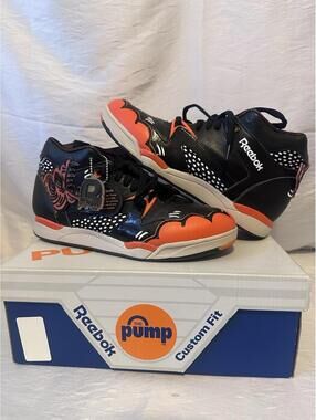 Reebok Pump Omni Shoes Womens Sz 10 Black Crack Is Wack Keith Haring x Basquiat